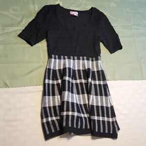 Candie's Black and Gray Plaid Dress